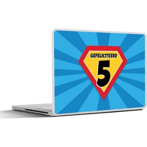 Laptop sticker - 15.6 inch - Verjaardag - 5 jaar - Kind - Superheld - 36x27,5cm - Laptopstickers - Laptop skin - Cover
