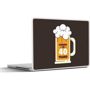 Laptop sticker - 11.6 inch - Jubileum cadeau - 40 Jaar - Bier - 30x21cm - Laptopstickers - Laptop skin - Cover