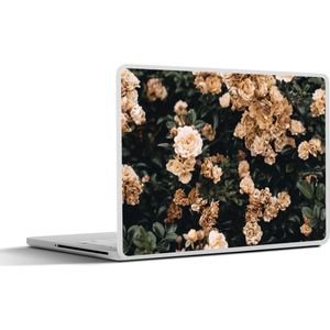 Laptop sticker - 14 inch - Rozenstruik - Bloemen - Bladeren - 32x5x23x5cm - Laptopstickers - Laptop skin - Cover