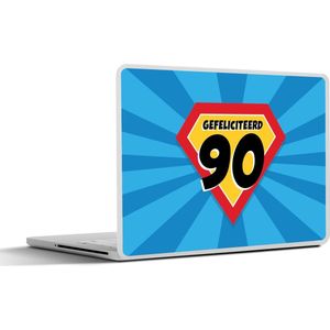 Laptop sticker - 17.3 inch - Jubileum - 90 jaar - Geschenk - 40x30cm - Laptopstickers - Laptop skin - Cover