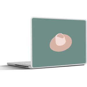 Laptop sticker - 13.3 inch - Zomer - Hoed - Donkerblauw - 31x22,5cm - Laptopstickers - Laptop skin - Cover