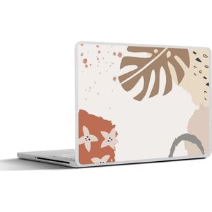 Laptop sticker - 12.3 inch - Zomer - Monstera - Grijs - 30x22cm - Laptopstickers - Laptop skin - Cover