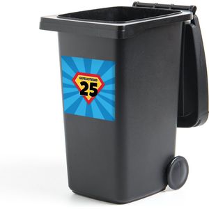 Container sticker Verjaardag - 25 jaar - Superheldencape - 40x40 cm - Kliko sticker