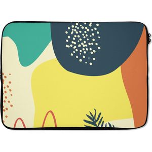 Laptophoes 13 inch - Zomer - Vormen - Abstract - Laptop sleeve - Binnenmaat 32x22,5 cm - Zwarte achterkant