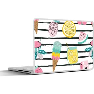 Laptop sticker - 11.6 inch - Zomers - Elementen - Strepen - 30x21cm - Laptopstickers - Laptop skin - Cover