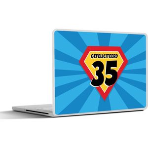 Laptop sticker - 13.3 inch - Feest - 35 jaar verjaardag - Superheldencape - 31x22,5cm - Laptopstickers - Laptop skin - Cover