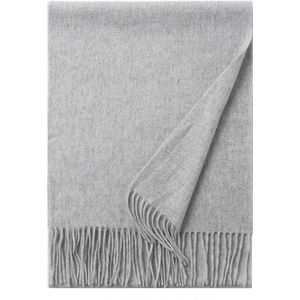 Hommard fijn geweven Lambswool scarf, lamswol, Sjaal, heren, dames, unisex Silver Grey, Zilver Grijs, Uni