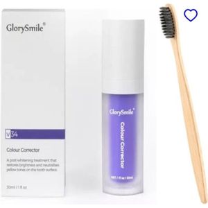 V34 Colour Corrector Tandpasta - Witte tanden - Paarse tandpasta - Hismile - Tanden bleken - Tandpasta met tandenborstel