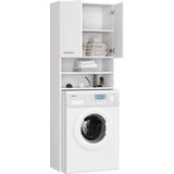 Wasmachine opbouw wit wasmachine/ wasdroger  kast Lange deur