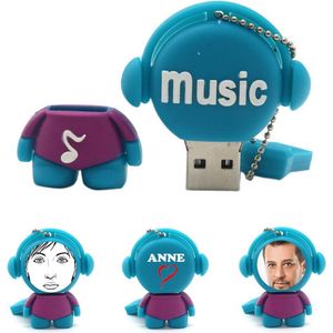 Muziek poppetje usb stick met naam 128GB