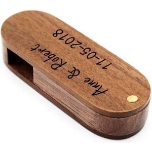 Hout twister walnoot 128GB 3.0 usb stick bedrukken - Kado met naam, naam cadeau,