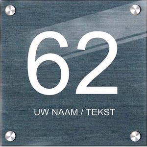 Naambordje voordeur plexiglas 15x15x0,5 cm model 1149 - Huisnummerbordje, naambordjes, naambordje huis, naamplaatjes, huisnummer bord, huisnummer bordje, originele naambordjes voordeur, huisnummerbord met naam, originele huisnummer bord