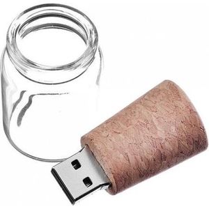 128GB 3.0 Glazen fles met kurk usb stick -1 jaar garantie – A graden klasse chip