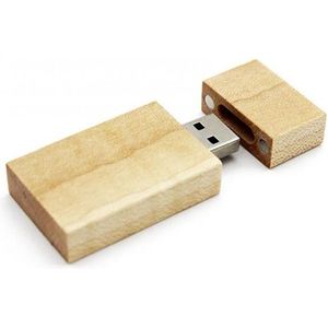 Rechthoek hout 128GB 3.0 usb stick -1 jaar garantie - A graden klasse chip