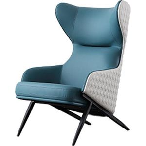 Medina Fauteuil - leer & Hout - Modern - Grijs