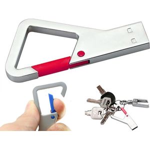 Sleutelhanger metaal usb stick 64gb rood