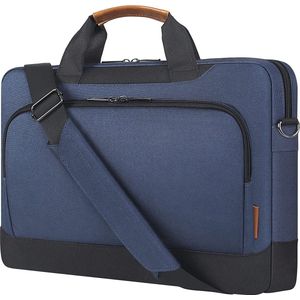 Bellamar 13,5-14 inch laptopbeschermhoes, aktetas met schouderriem, draagbare draagtas, compatibel met MSI Prestige 14/ASUS Chromebook/Dell Latitude/HP ProBook/MacBook/Acer Swift 3, blauw