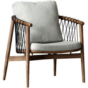 Medina Fauteuil - Modern - Grijs/Bruin - Donkere Eik