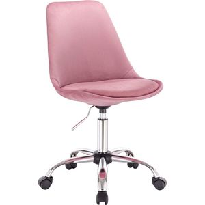 Bureaustoel Zizi - Op wielen - Ergonomische bureaustoel voor volwassenen - Roze - In hoogte verstelbaar - Kunstleer