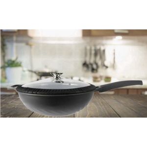 Pan Cheffinger met glazen deksel 20 24 28 32 36 40 cm