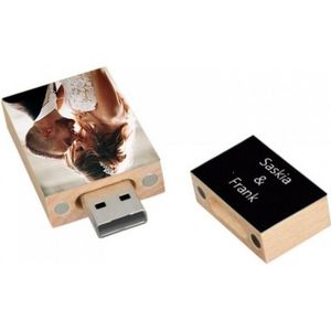 128GB 3.0 Rechthoek hout kleur usb stick naam/foto bedrukken