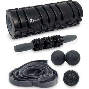 M Sports 5-in-1 Foam Roller Set - Triggerpoint Yoga - Cellulite en Bindweefsel Massage - Resistance Band en Bal