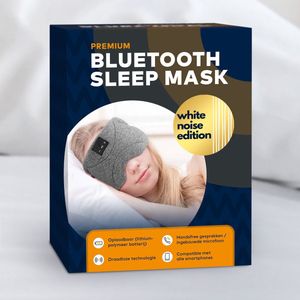 Premium Bluetooth Slaapmasker - 'White Noise' edition (limited) - 20 'ingebouwde' white noise geluiden (gebruik ook zonder Bluetooth/smartphone - 100% verduisterend - Ultraplatte 'spons speakers' (perfect voor zijslapers) - Koel en ademend materiaal