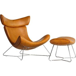 Medina Fauteuil - Relaxstoel - Leer - Bruin - Modern