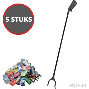 Grijparm - Zwart - Grijper voor Afval en Zwerfvuil - 60 cm - Set van 5 Stuks