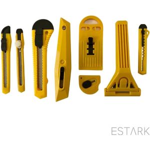 ESTARK® Behangmessen - Messen - XL stanley messen set - XL set - Behangen - Glas - Krabmes - Afbreekmessen set - Werkmes - Behangmes - Stanleymes - Stanley - Afbreekmes - 8-delige Multifunctionele Set