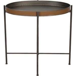 Bijzettafel 69*47*66 cm Bruin Ijzer Ovaal Side table Tafeltje