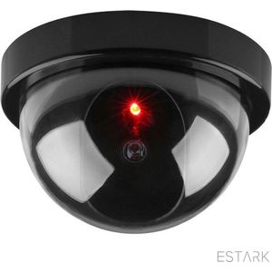 ESTARK® Dummy Camera - Beveiliging buiten en binnen - Beveiligingscamera - Met LED indicator - Nep camera - Dummy Bewakingscamera 35W - Rond - Zwart - Camera (1)