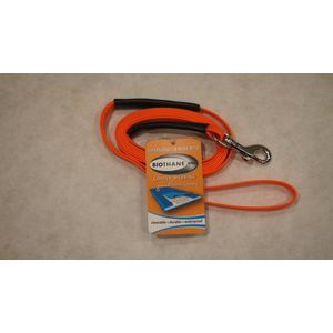 Biothane Leiband Standaard 4m 12mm Neon Oranje met handvat gestikt/genaaid
