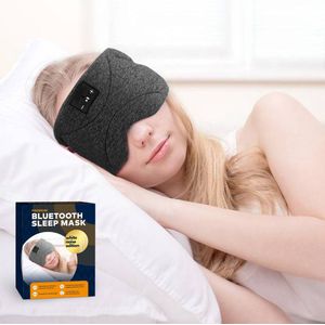 Premium Bluetooth Slaapmasker - 'White Noise' edition (limited) - 20 'ingebouwde' white noise geluiden (gebruik ook zonder Bluetooth/smartphone - 100% verduisterend - Ultraplatte 'spons speakers' (perfect voor zijslapers) - Koel en ademend materiaal
