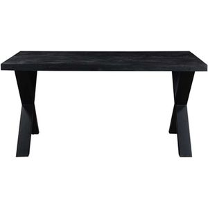 Zwarte eettafel met x-poot - 140cm - Dock collectie