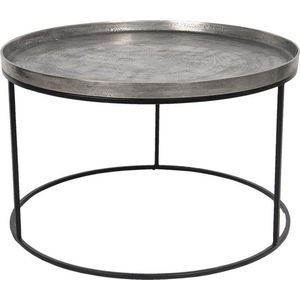 Bijzettafel Ø 80*48 cm Zilverkleurig Aluminium Rond Side table Tafeltje