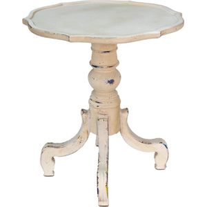 Bijzettafel Ø 65*73 cm Wit Hout Rond Side table Tafeltje