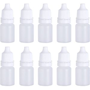 Reisverpakking - Druppelflesjes 5ml 50stuks incl. 2 gratis trechters - oogdruppelflesje - druppelaar - hervulbaar - PET/LDPE kunststof