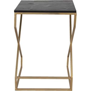 Bijzettafel 40*40*55 cm Goudkleurig Ijzer, Hout Vierkant Side table Tafeltje