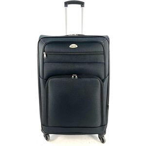 AATravel S Reiskoffer - Trolley - Handbagage - Voorvakken - 57 cm - 42 Liter - Zwart