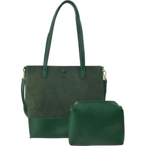 Melady Handtas Dames 28*30 cm Groen Kunststof Rechthoek Tas Damestas