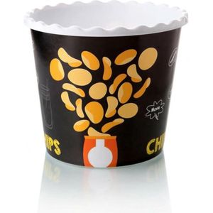Soft Chef Popcorn bak | 2,2 liter | Zwart | Popcorn bakjes | Popcornbekers | Snoep bakjes | Snack bakjes | Kunststof | ideaal voor een filmavond