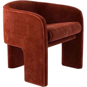 Medina Fauteuil - Fluweel - Rood - Modern