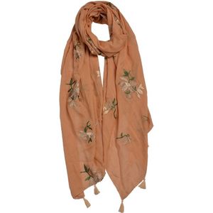 Sjaal Dames Print 70*180 cm Geel Synthetisch Bloemen Shawl Dames Moederdag cadeau