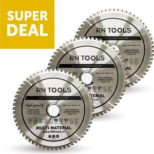 Superdeal bestaande uit RNtools Cirkelzaagblad - Multi Material - ⌀ 216mm - 60 tanden - 3 STUKS