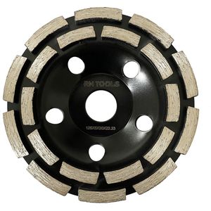 RNtools - Komschijf - Diamant met Dubbele Rij - Ø 125 x 22,23 mm - voor Haakse Slijper - Betonslijper