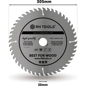 RNtools Cirkelzaagblad - Best for Wood - 305 x 30 mm - 40 tanden