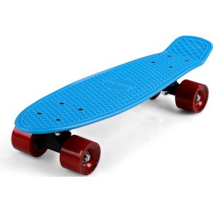 Skateboard, blauw/rood, retro, met PU-dempers