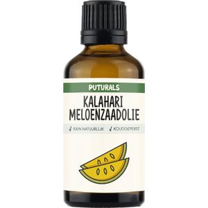 Kalahari Meloenzaadolie 100% Puur en Natuurlijk- 50ml - Bevat Essentiële Vetzuren Zoals omega-3, Vitamine E en Antioxidanten - Meloenzaadolie voor Huid- en Haarverzorging - Tegen Droge Huid en Haar - Puur en Vrij van Schadelijke Chemicaliën