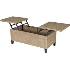 Medina Afton Road Polyrattan Side Uitschuifbare Tafel - Kaki - Staal, Pe Rotan - 40,55 cm x 19,68 cm x 17,91 cm